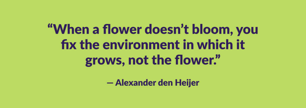 Purpose of the image is to introduce the principle of UDL in a thought-provoking manner in the blog post.